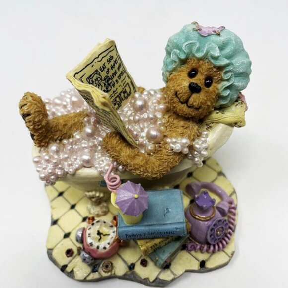 Boyds Bears & Friends The Bearstone Collection Bubbles Bearsall Figurine 2003 - Picture 1 of 8